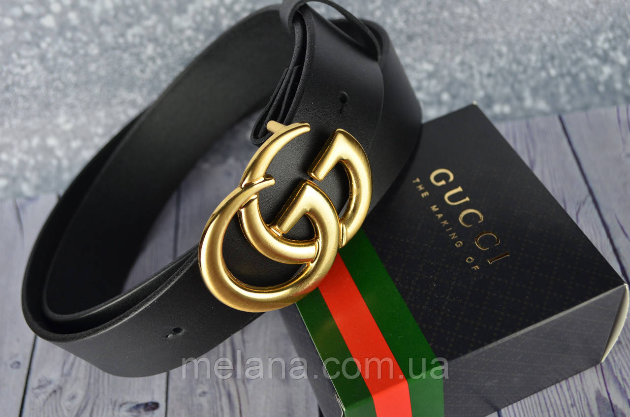 

Модный кожаный ремень в стиле Gucci (Гуччи), Черный