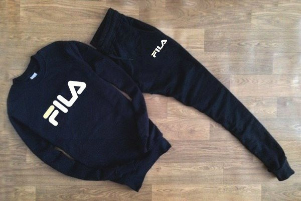

Летний мужской спортивный костюм для тренировок Fila (Фила), Черный