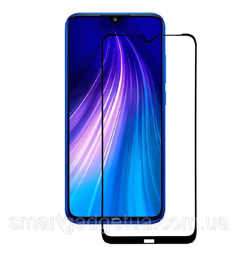 

Защитное стекло 9D, 9H Полной оклейки для Xiaomi Redmi Note 8T, Захисне скло, Чёрный;black