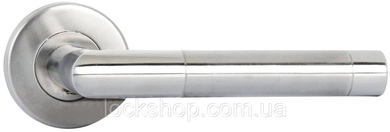 

Ручка дверная на розетке SIBA PARIS матовый никель / полированный хром (SS01 0 22 07)