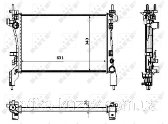 

Радиатор двигателя CITROEN NEMO; FIAT FIORINO, QUBO; PEUGEOT BIPPER, BIPPER TEPEE 1.3D 11.07-