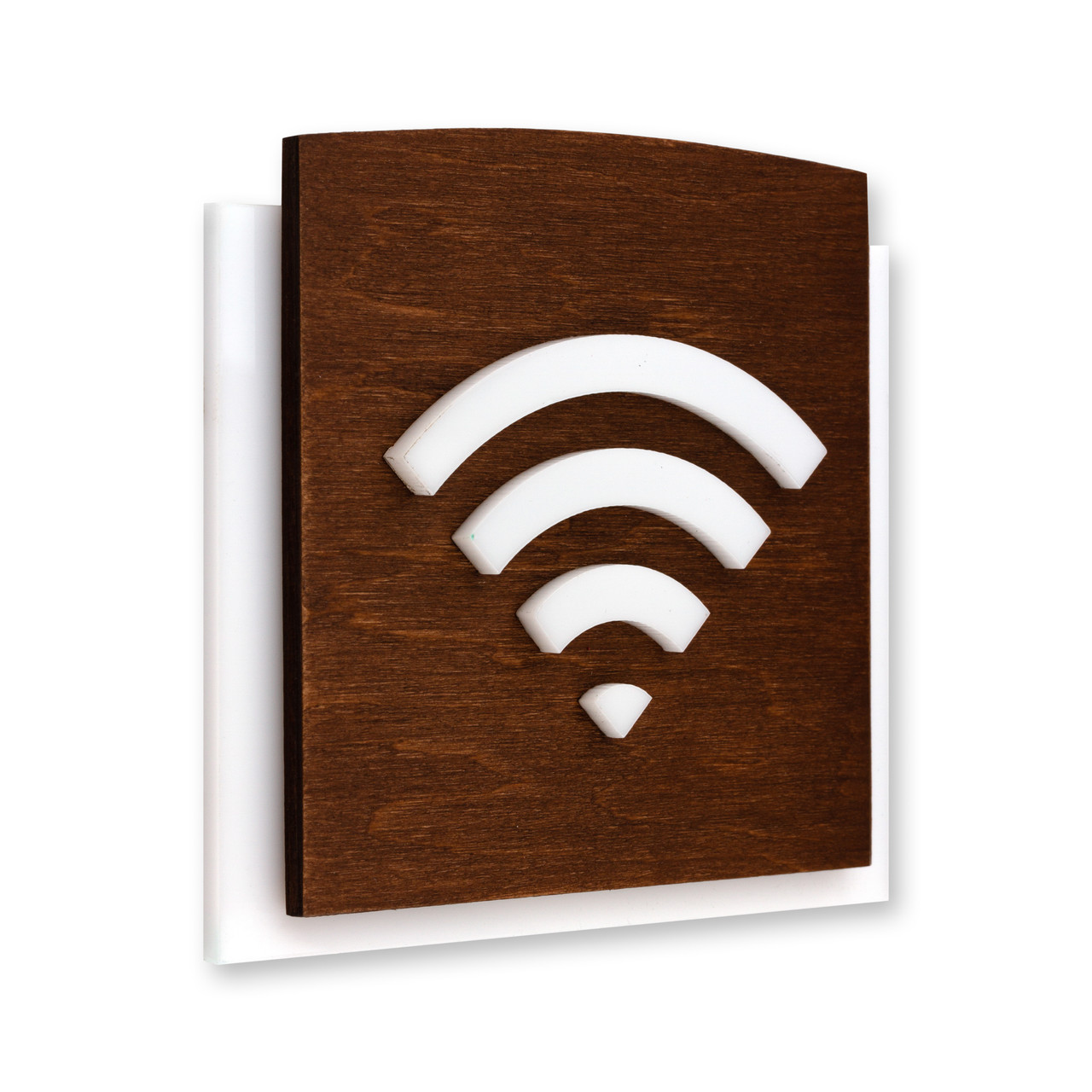 Табличка Wi-Fi  - Акрил и Дерево - "Scandza" Design
