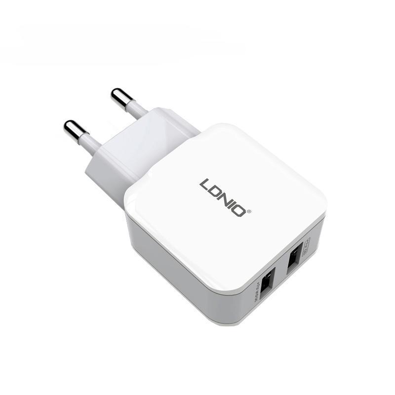 

Сетевая зарядка 2USB LDNIO (2.4A) White (DL-A2202), Белый