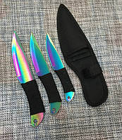 Набір тактичних метальних ножів 3 штуки c Чохлом АК-318, фото 1
