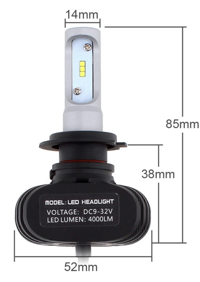 

Лампы LED Cyclone H7 type-9A 5000k 4000Lm 12v 24v