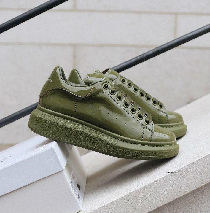 

Александр Маккуин Oversized Olive Patent | кроссовки женские; оливковые; кожаные; осенние/весенние; лаковые, Оливковый