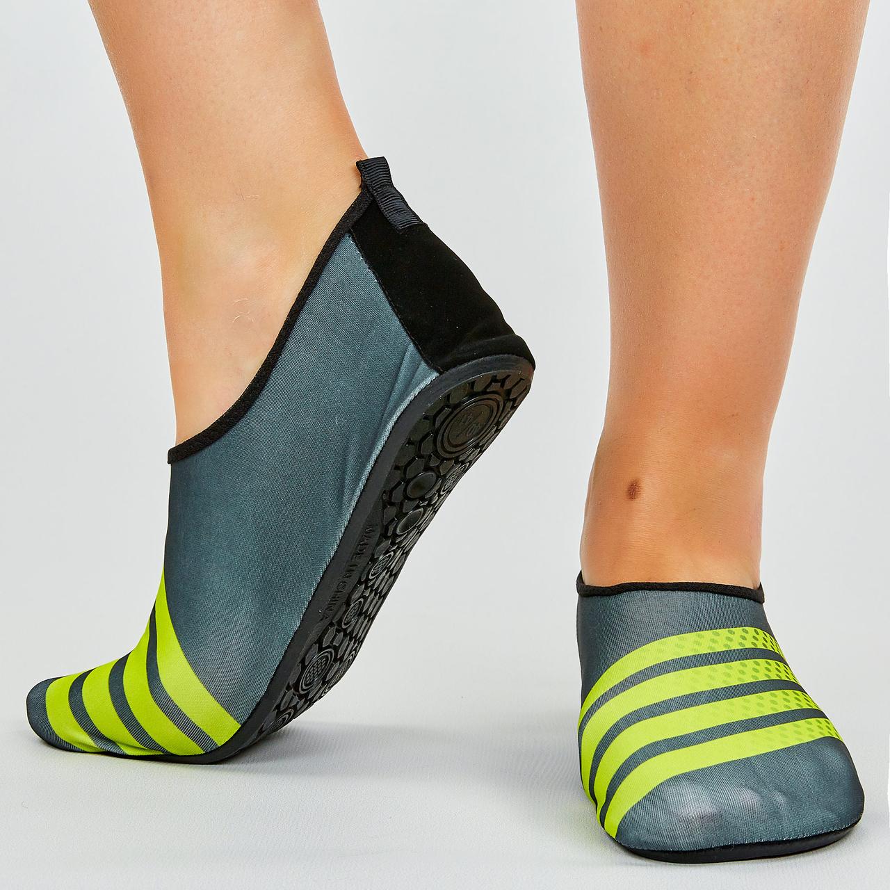 

Обувь Skin Shoes для спорта и йоги PL-0417-Y размер S-3XL-34-45 длина стопы 20-29см серый-салатовый Черный-желтый S-34-35-20-21cм