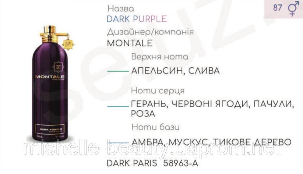 

Концентрат DARK PARIS (100гр) (Альтернатива Montale Dark Purple )