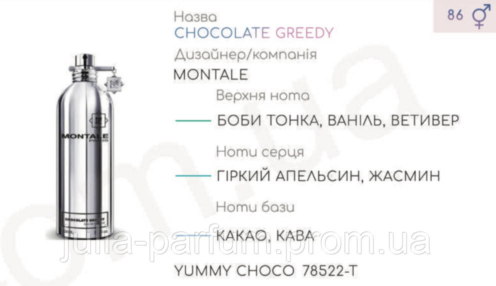 

Концентрат YUMMY CHOCO (100гр) (Альтернатива Montale Chocolate Greedy)