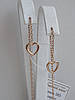 Стильные Золотые серьги-висюльки Тиффани Tiffany & Co. в виде сердец золото 585