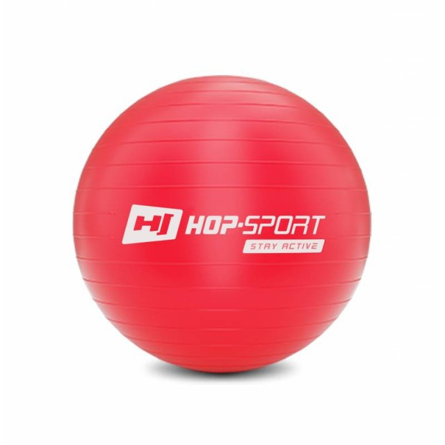 

Фитбол для фитнеса и йоги 45 см Hop-Sport красный + насос для дома и спортзала с нагрузкой до 100 кг