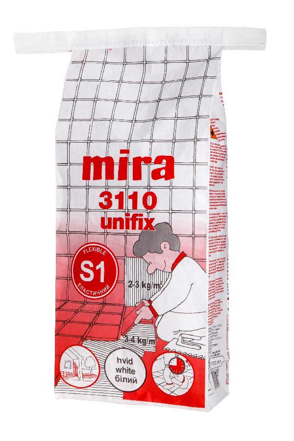 

"mira 3110 unifix (білий) Клас C2TE S1 - для мармуру, полупрозорого каменю, мозаїки, гресу, 15 кг.