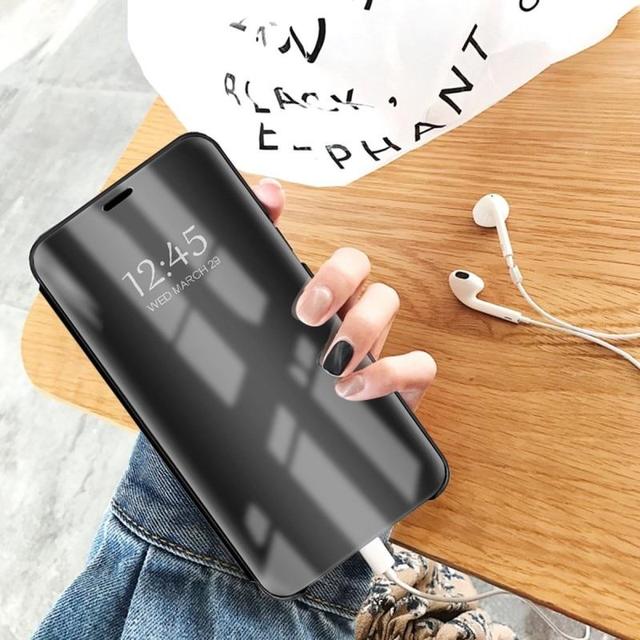 Чехол книжка для Realme C2 с зеркальной крышкой черный - 4