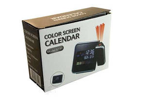 Часы метеостанция с проектором времени Color Screen Calendar 8190, фото 2
