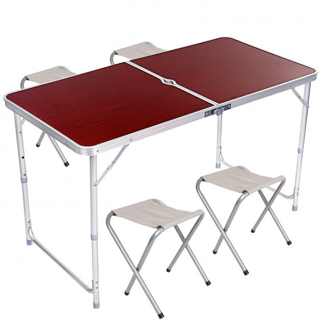 

Туристический столик для пикника с 4 стульями Folding Table