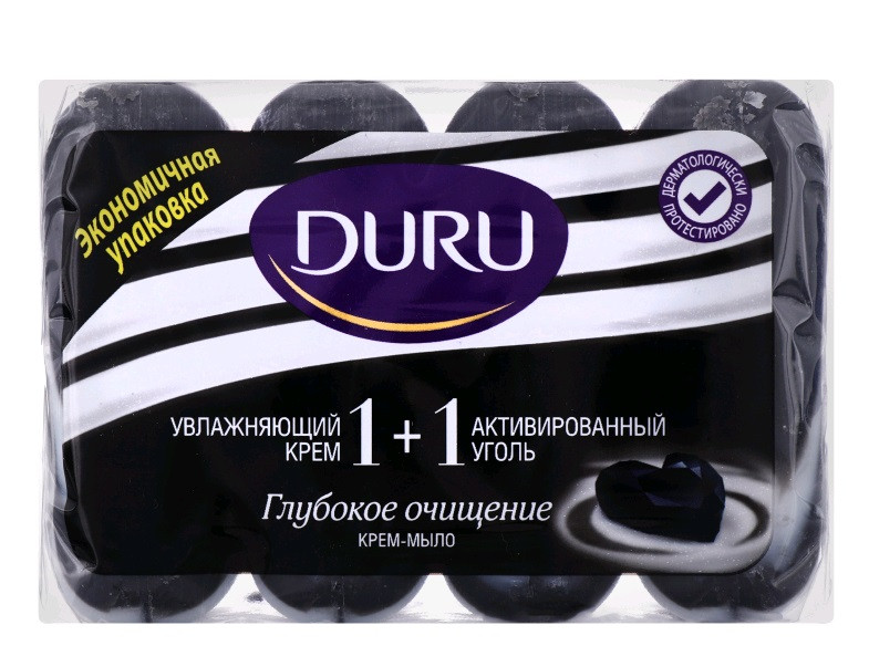 

Duru 1+1 крем-мыло Активированный уголь 4х90г Глубокое очищение