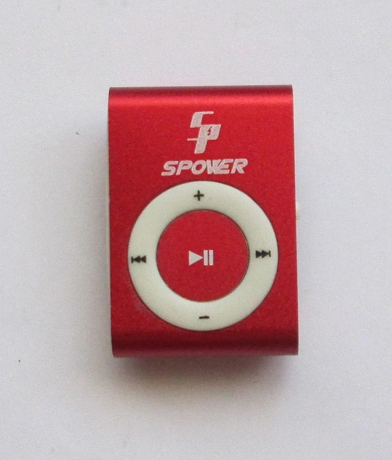 MP3 плеер алюминиевый Клипса + Наушники +USB переходник red (красный)
