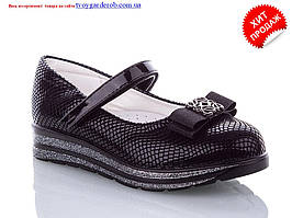 Модні чорні туфлі для дівчинки р 27-17,5 см (код 0025-00)