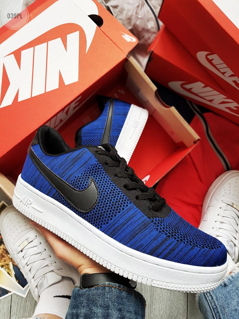 

Мужские кроссовки Air Force Flyknit Low Blue Размер 43 27, 44 27,5 см, Синий