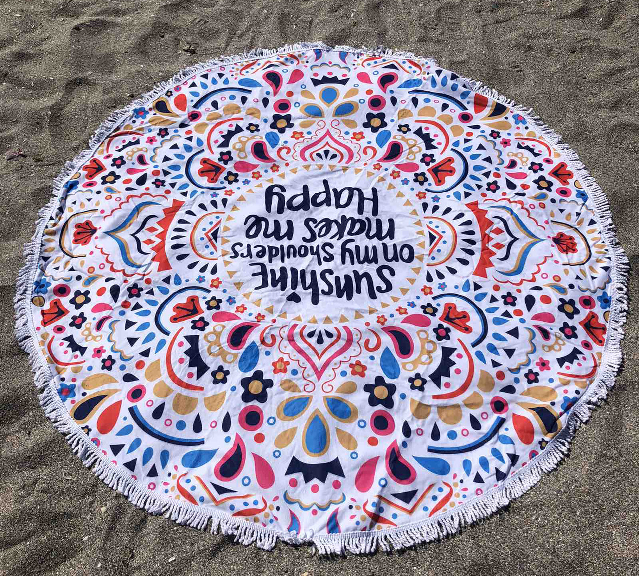 

Круглое пляжное покрывало (полотенце) Happiness