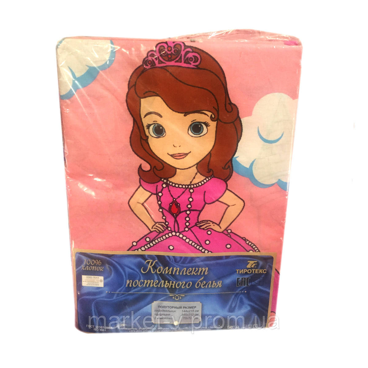 "Принцесса" полуторное постельное белье с детским рисунком, Тирасполь, Tirotex, 100% хлопок