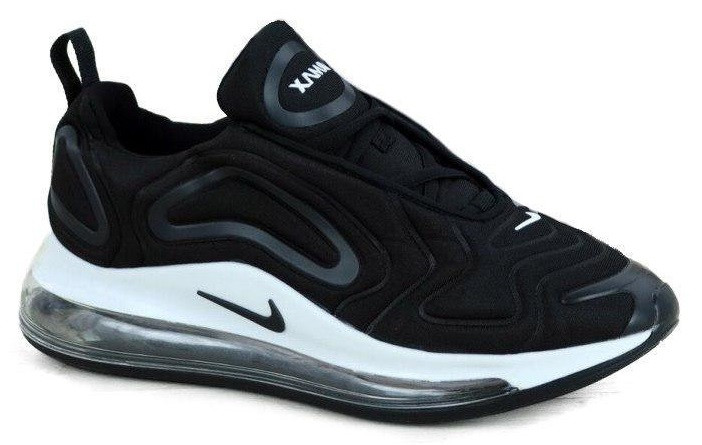 

Мужские Мужские Кроссовки Nike Air Max 720 "Black Black White" - "Черные Белые" (Копия ААА, Черный