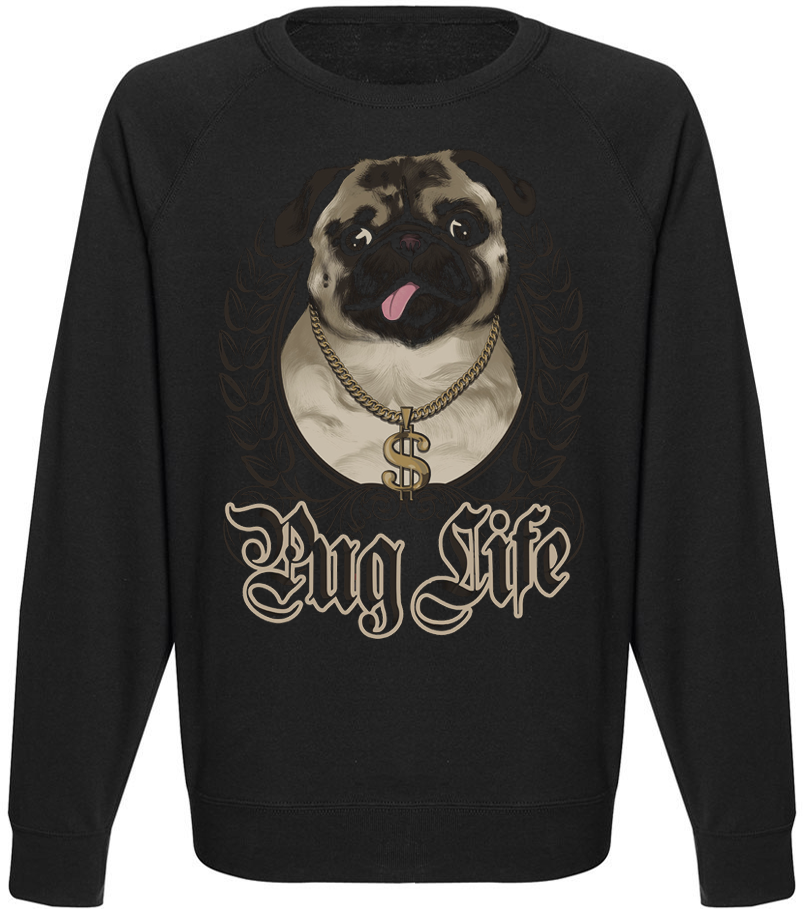 

Свитшот Pug Life - Chain (чёрный, Черный