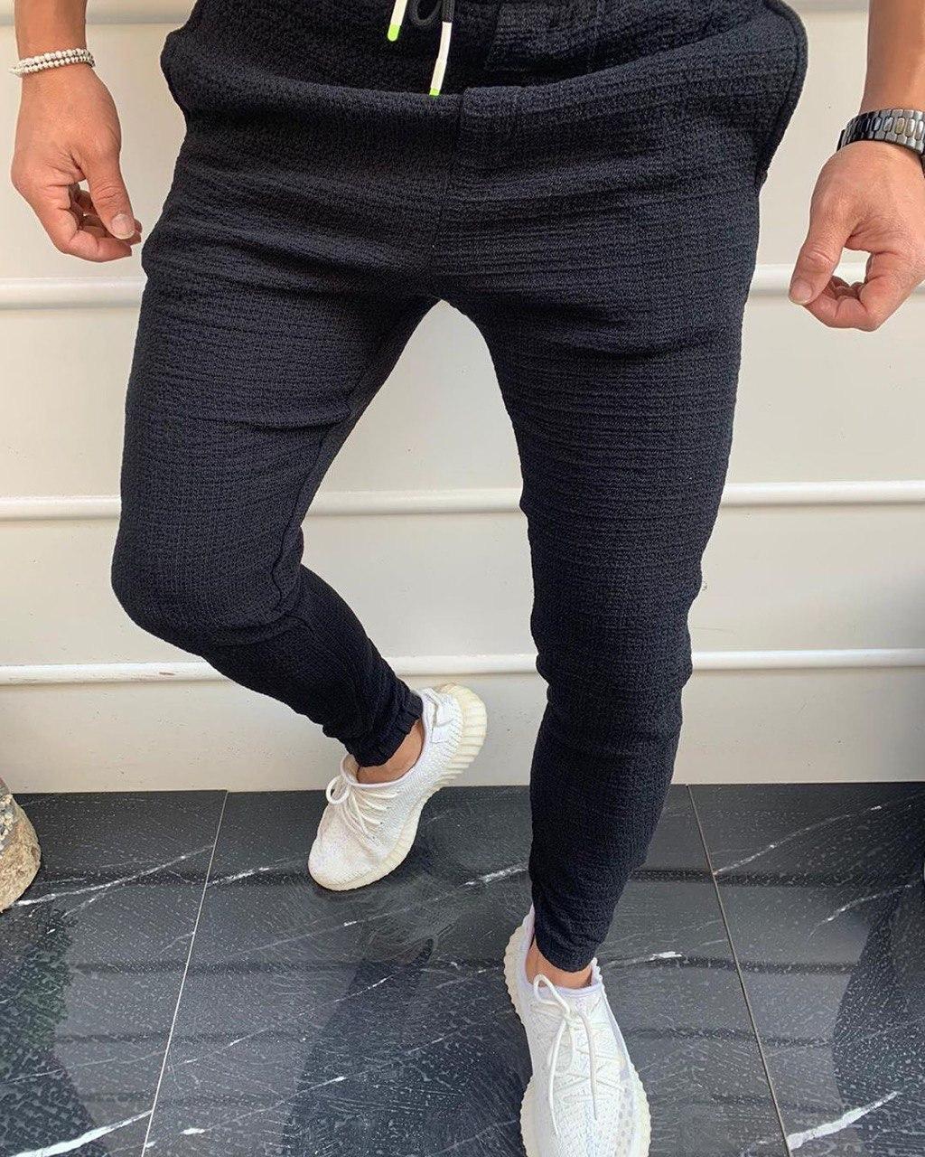 

Спортивные брюки - Мужские спортивные штаны черные XL, Черный