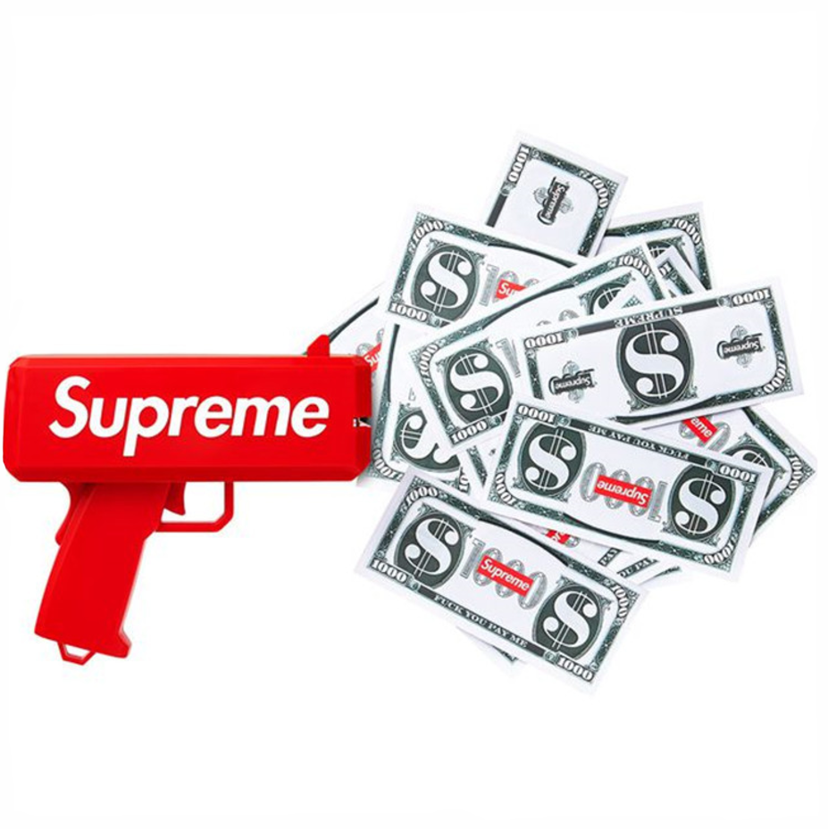 

✔️ Пистолет для денег Supreme хайповый с логотипом красный суприм