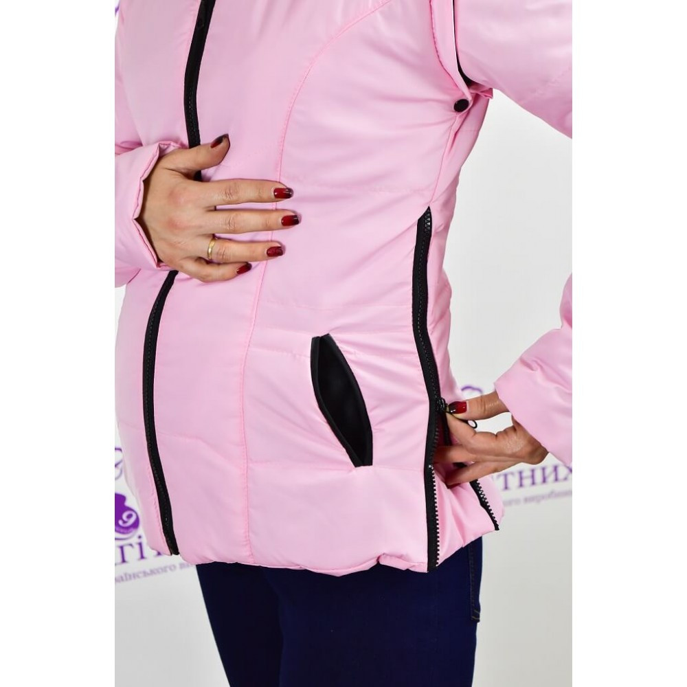 

Весняна осіння куртка для вагітних / розовая весенняя осенняя куртка - трансформер желетка для беременных 44