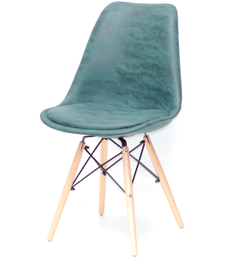 

Стул Milan-B Soft зеленый нубук MR - 202 Eames Style на буковых ножках, скандинавский стиль