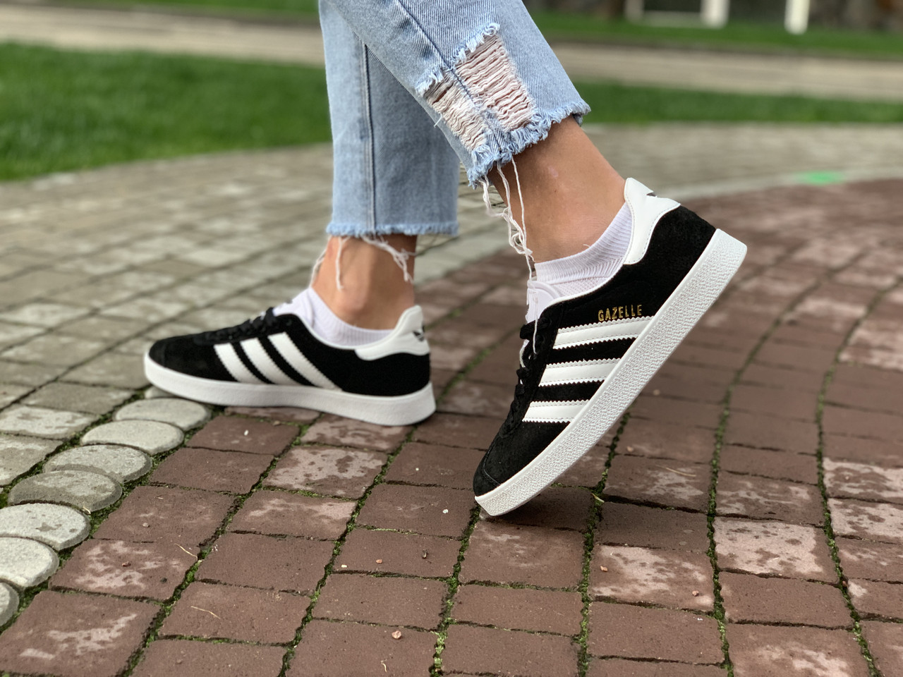 

Кроссовки натуральная замша Adidas Gazelle Адидас Газель (36,37,38,39,41) 37, Черный