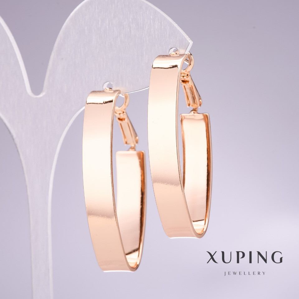 

Серьги скобы Xuping позолота 18к