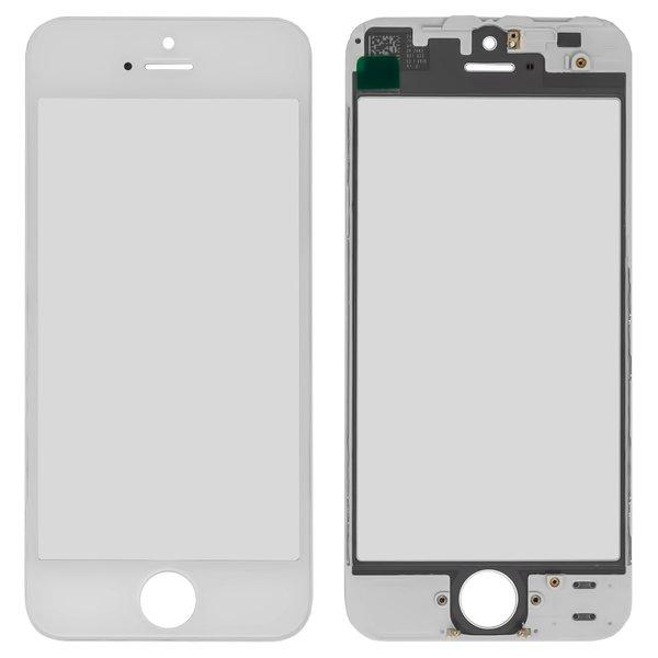 Стекло корпуса для Apple iPhone 5S, iPhone SE, с рамкой, с OCA пленкой