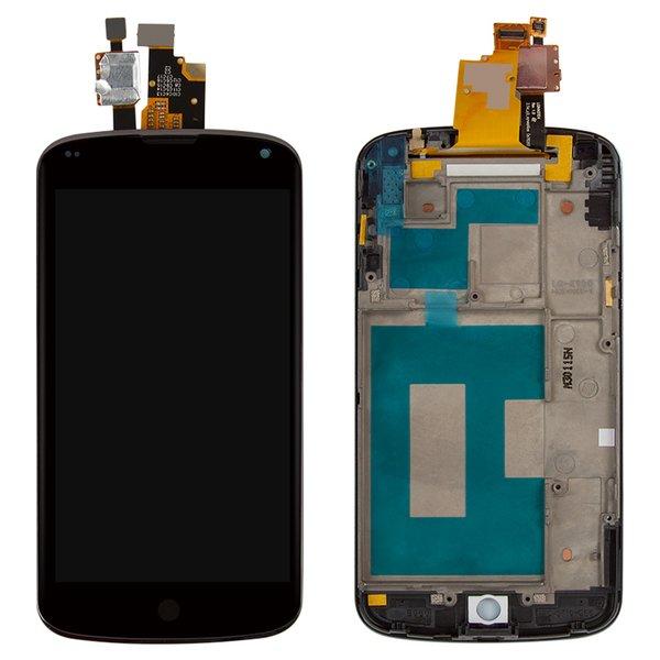 Дисплей для LG E960 Nexus 4, черный, с передней панелью, с тачскрином