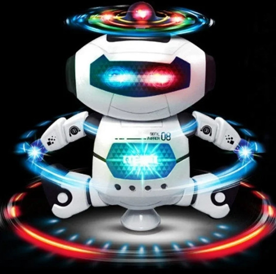 Дитячий робот танцюрист Dancing Robot 99444-2 на батарейках, танцює, звук, світло (Сірий)