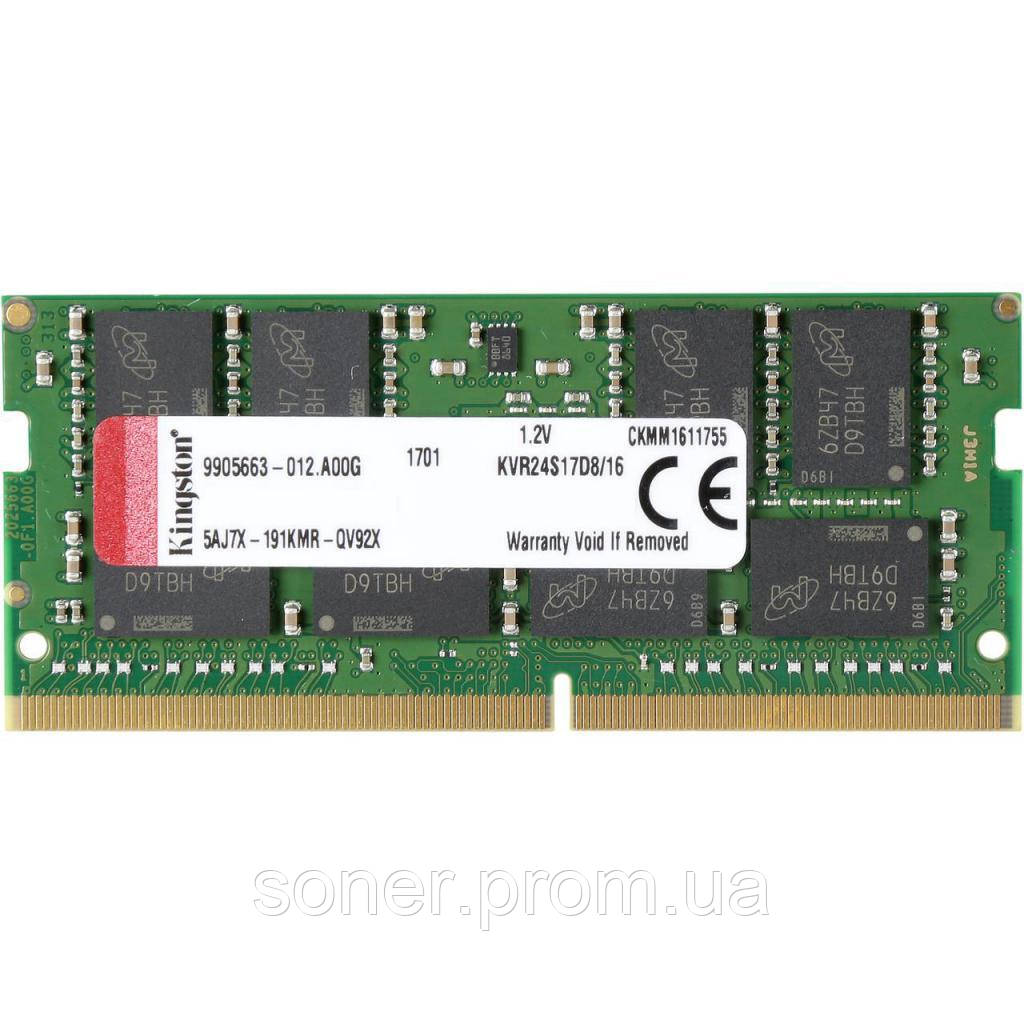 

Модуль памяти для ноутбука SoDIMM DDR4 16GB (2x8GB) 2400 MHz Kingston (KVR24S17D8/16)