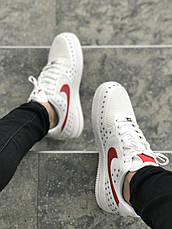 Кроссовки мужские Nike Air Force (звезды) белые - красные ((на стилі)), фото 3