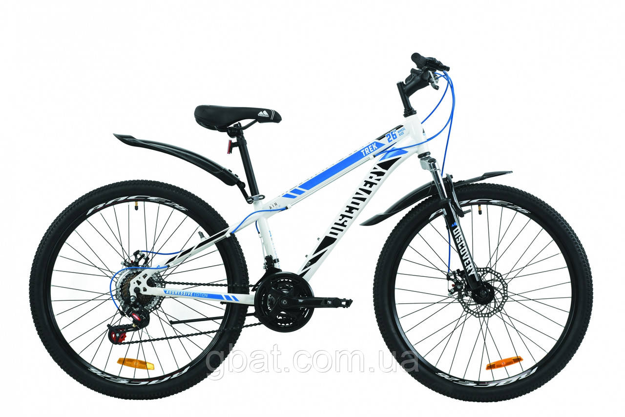 

Велосипед 26" Discovery TREK DD 2020 (бело-черный с синим)