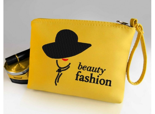 

Косметичка с вышивкой Beauty fashion Желтая