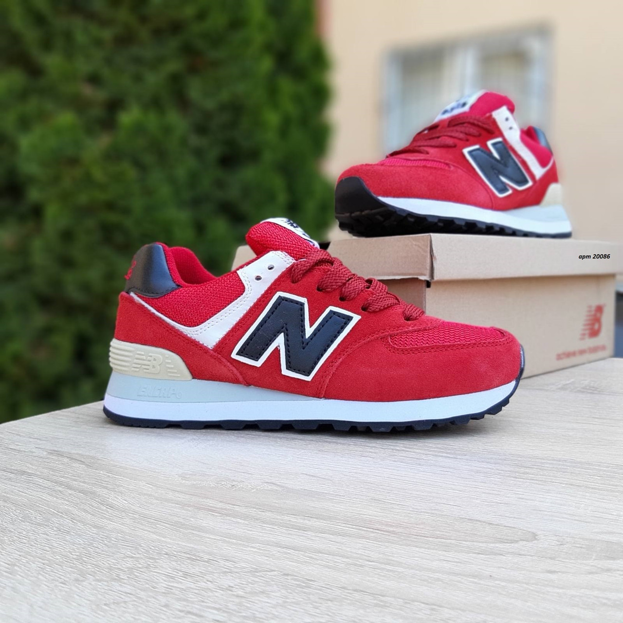 

Кроссовки женские New Balance 574 красные, Нью Баланс 574, натуральная замша, прошиты. Код OD-20086 41