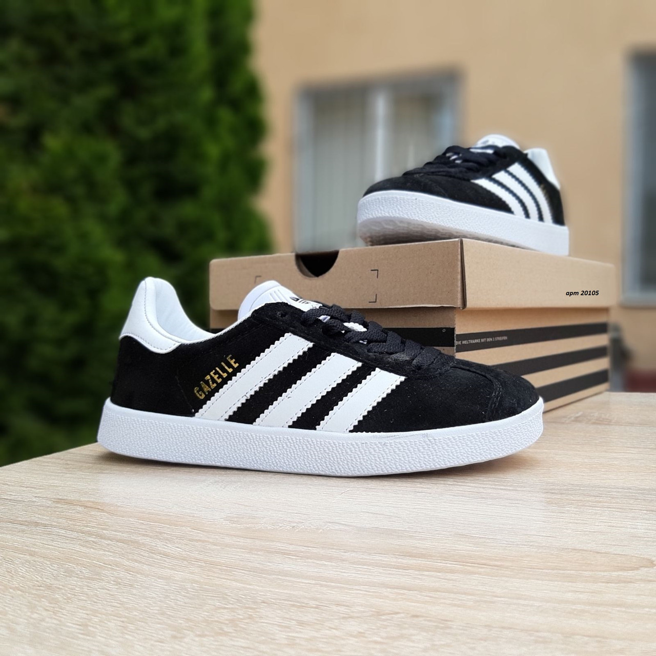 

Кроссовки женские Adidas Gazelle черные, Адидас Газель, натуральная замша, прошиты. Код OD-20105 39