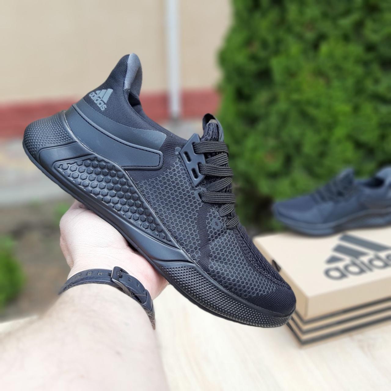 

Кроссовки мужские Adidas черные, Адидас, дышащий материал, прошиты. Код OD-10120 43