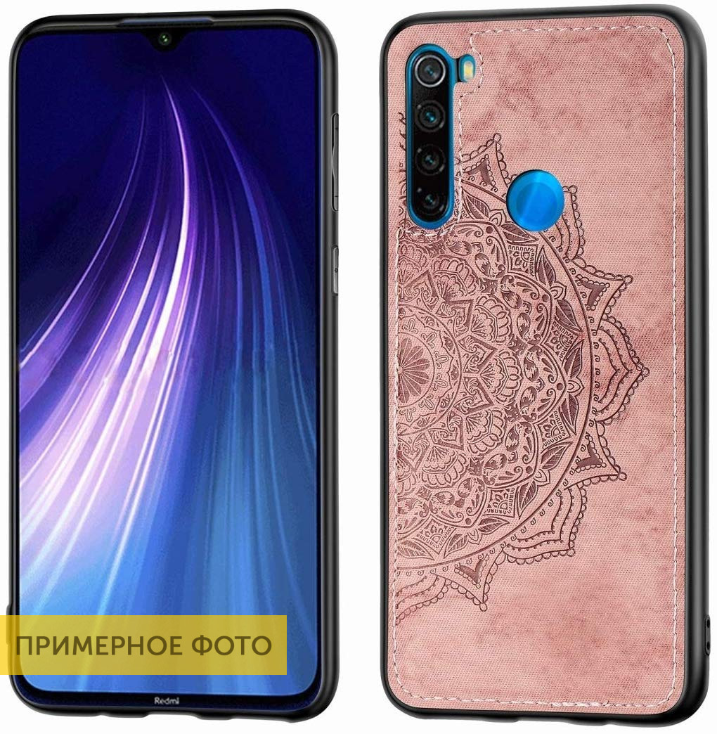 

TPU+Textile чехол Mandala с 3D тиснением для Xiaomi Redmi Note 8, Розовый