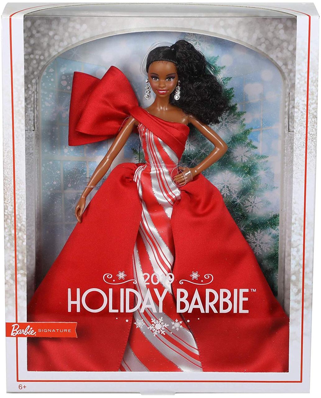 

Лялька Barbie 2019 Holiday Doll Brunette Curly Ponytail Барбі Колекційна Святкова (B07NQGFMQN) (FXF02)