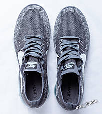 Кросівки чоловічі для бігу Nike Air Vapormax Flyknit (сірі) (на стилі), фото 3