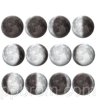 12 позиций луны в виде пиктограмм