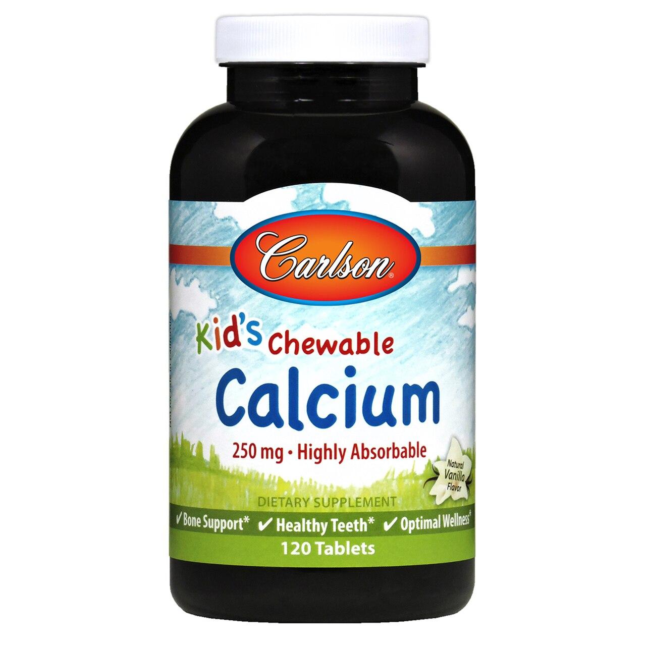 Кальций для детей Carlson Labs Kid`s Chewable Calcium 250 mg 120 табле