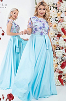 Роскошное  вечернее платье в пол с цветочным лифом. 6 цветов!
