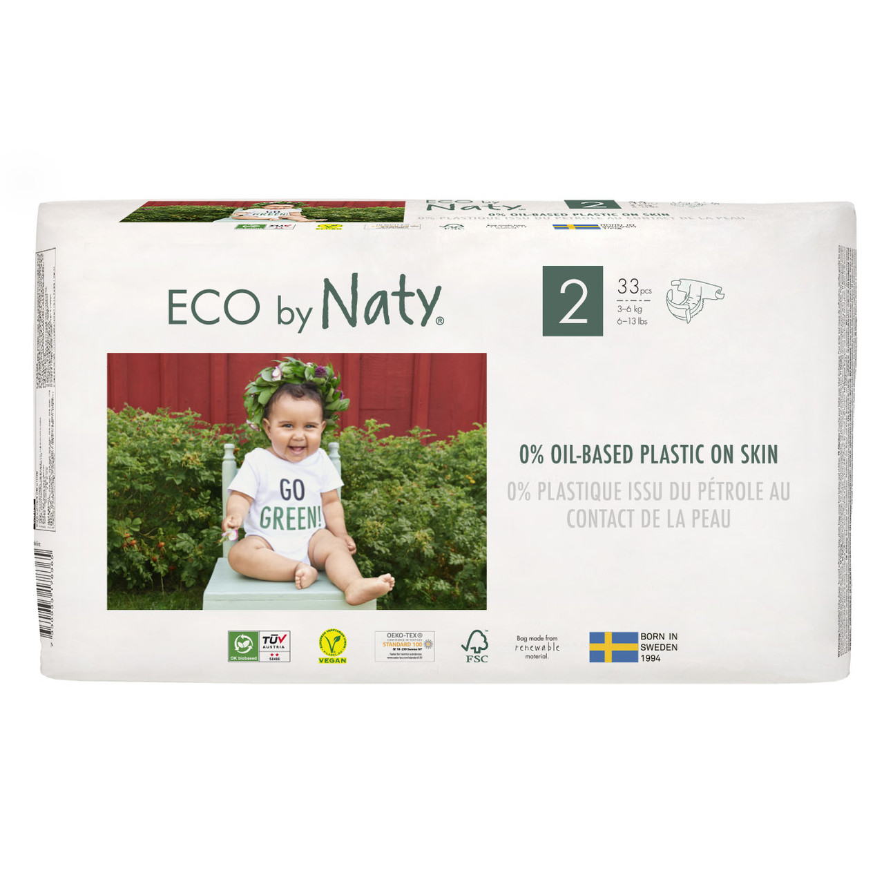 

Органические подгузники Eco by Naty Размер 2 (от 3 до 6 кг) 33 шт (7330933178365)